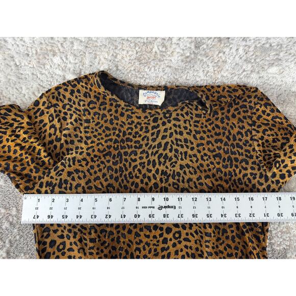 Compagnie 00292 Club Spantie Size M Cheetah Print Casual Top Long Sleeve - Picture 4 of 6